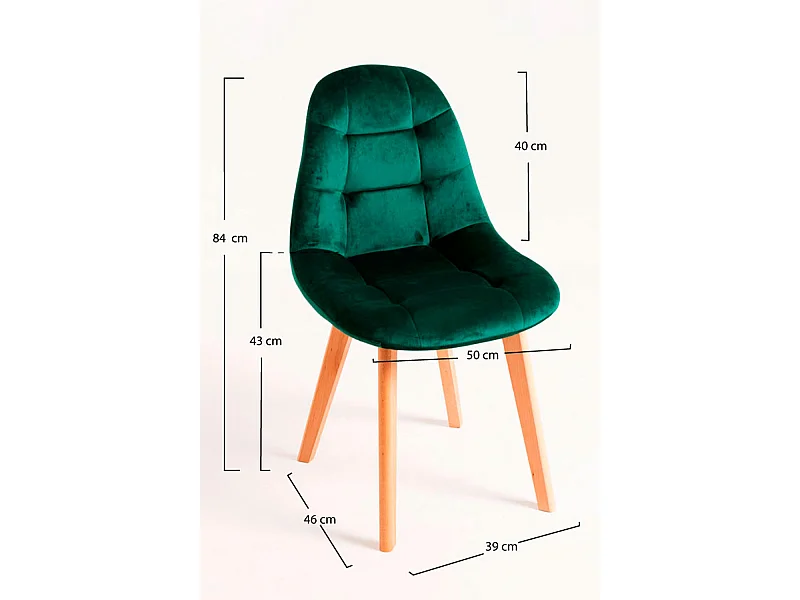 Sillas Comedor - Silla Kelen Terciopelo - Verde
