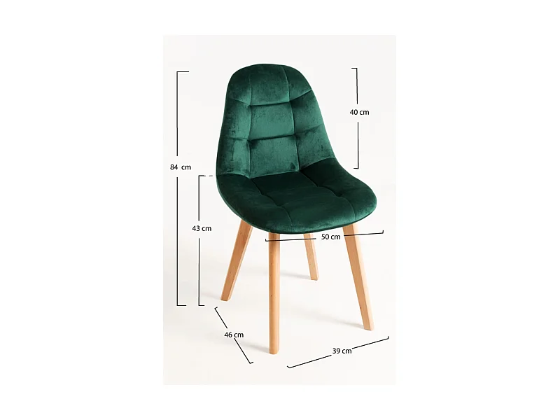 Packs Sillas Comedor - Pack 6 Sillas Kelen Terciopelo - Verde