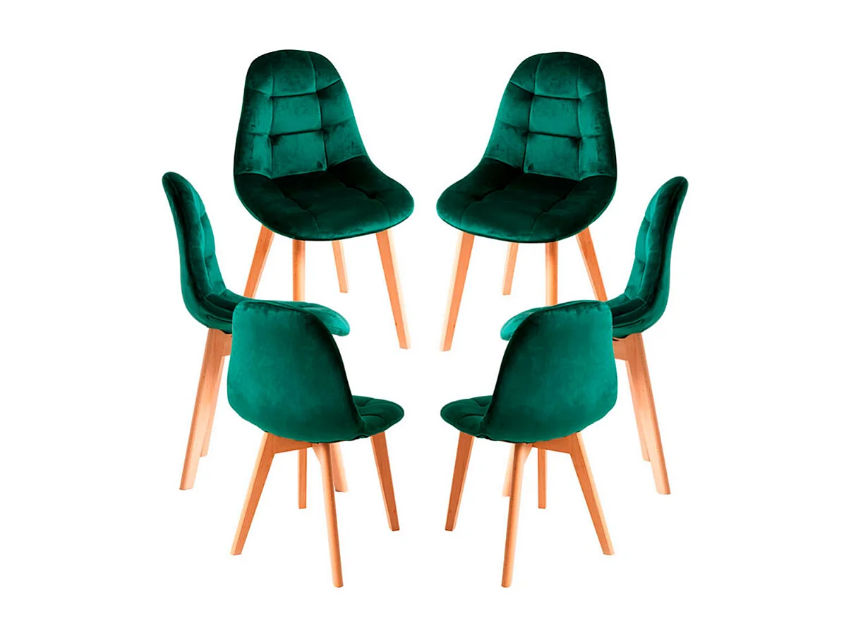 Packs Sillas Comedor - Pack 6 Sillas Kelen Terciopelo - Verde