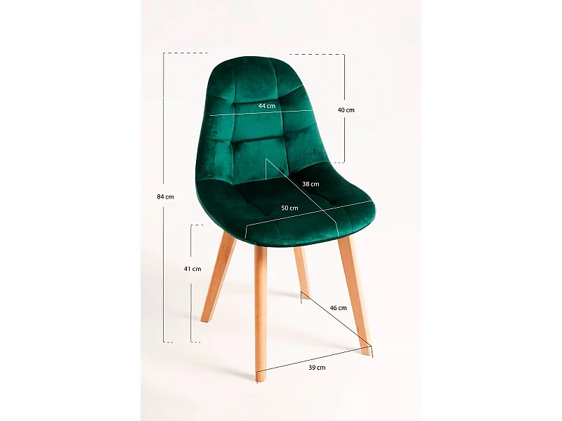 Packs Sillas Comedor - Pack 6 Sillas Kelen Terciopelo - Verde