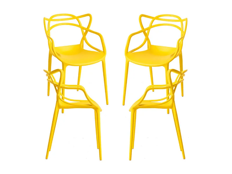 Packs Sillas Jardín - Pack 4 Sillas Korme - Amarillo