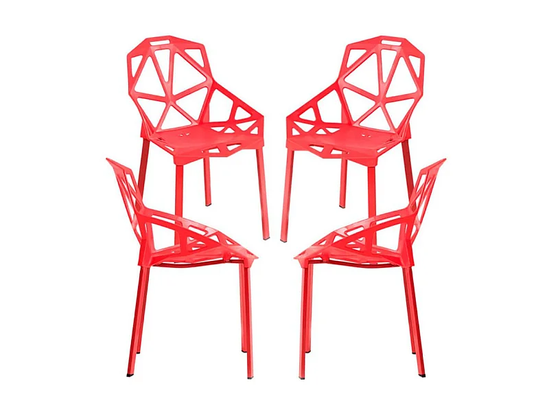 Packs Sillas Comedor - Pack 4 Sillas Omega - Rojo