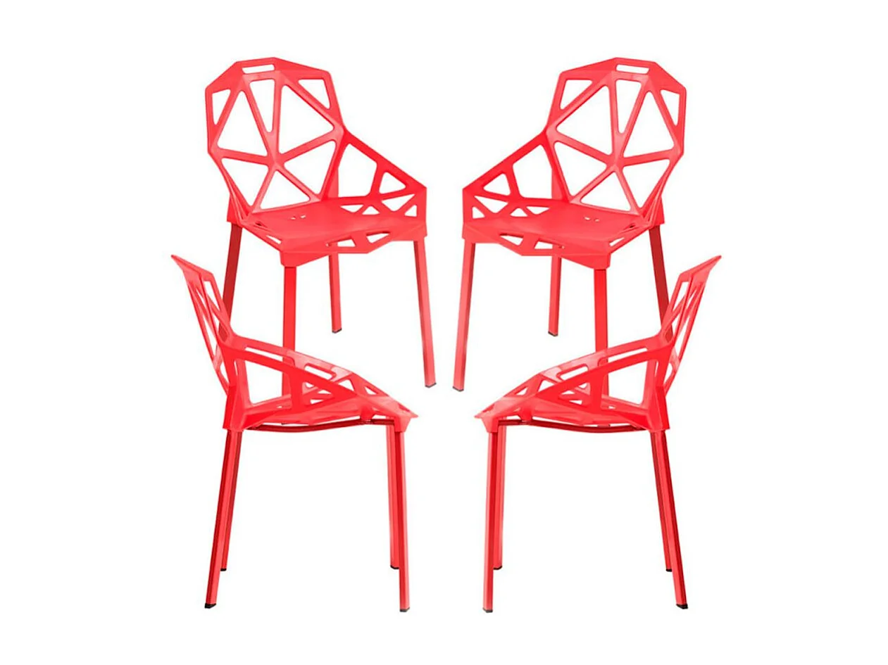 Packs Sillas Comedor - Pack 4 Sillas Omega - Rojo