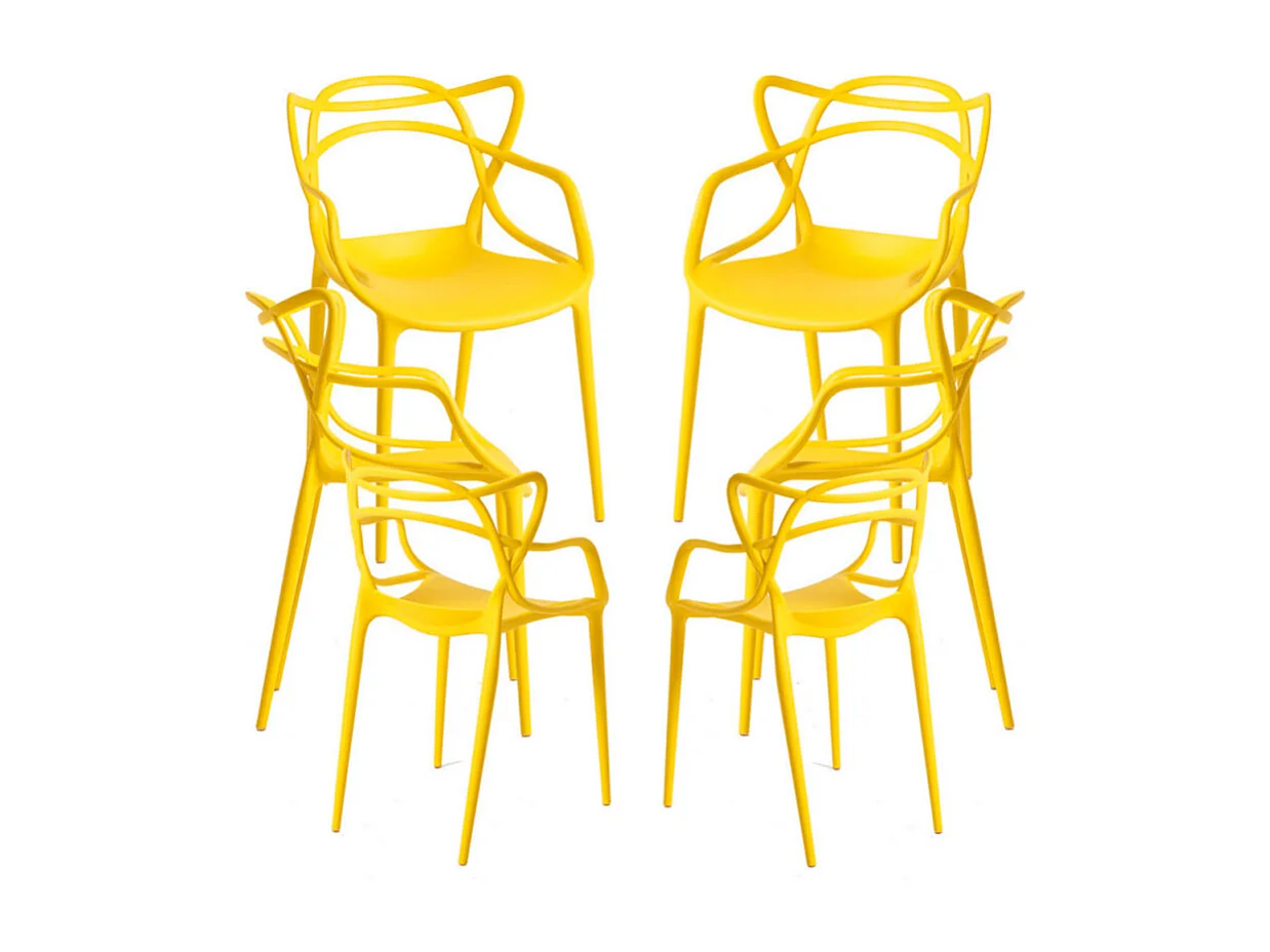 Packs Sillas Jardín - Pack 6 Sillas Korme - Amarillo