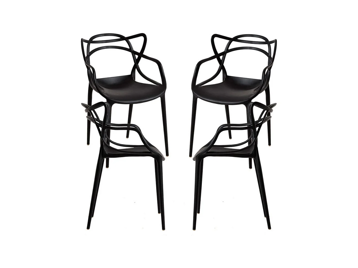 Packs Sillas Jardín - Pack 4 Sillas Korme - Negro