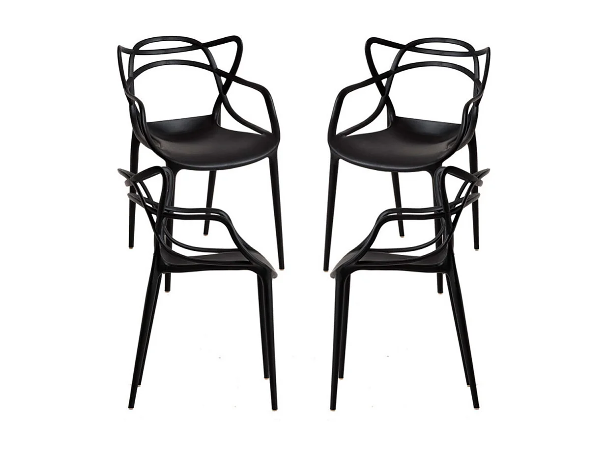 Packs Sillas Jardín - Pack 4 Sillas Korme - Negro