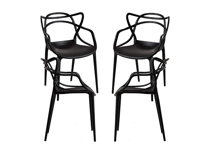 Packs Sillas Jardín - Pack 4 Sillas Korme - Negro