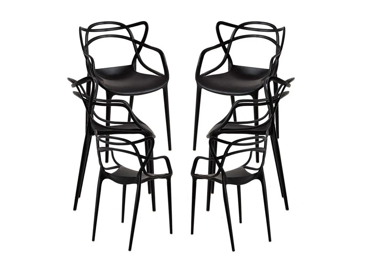 Packs Sillas Jardín - Pack 6 Sillas Korme - Negro