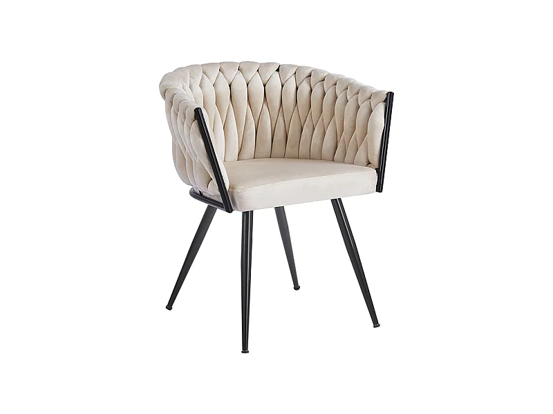 Sillas Comedor - Silla Widny Black Terciopelo - Beige