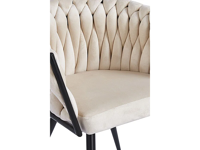 Sillas Comedor - Silla Widny Black Terciopelo - Beige