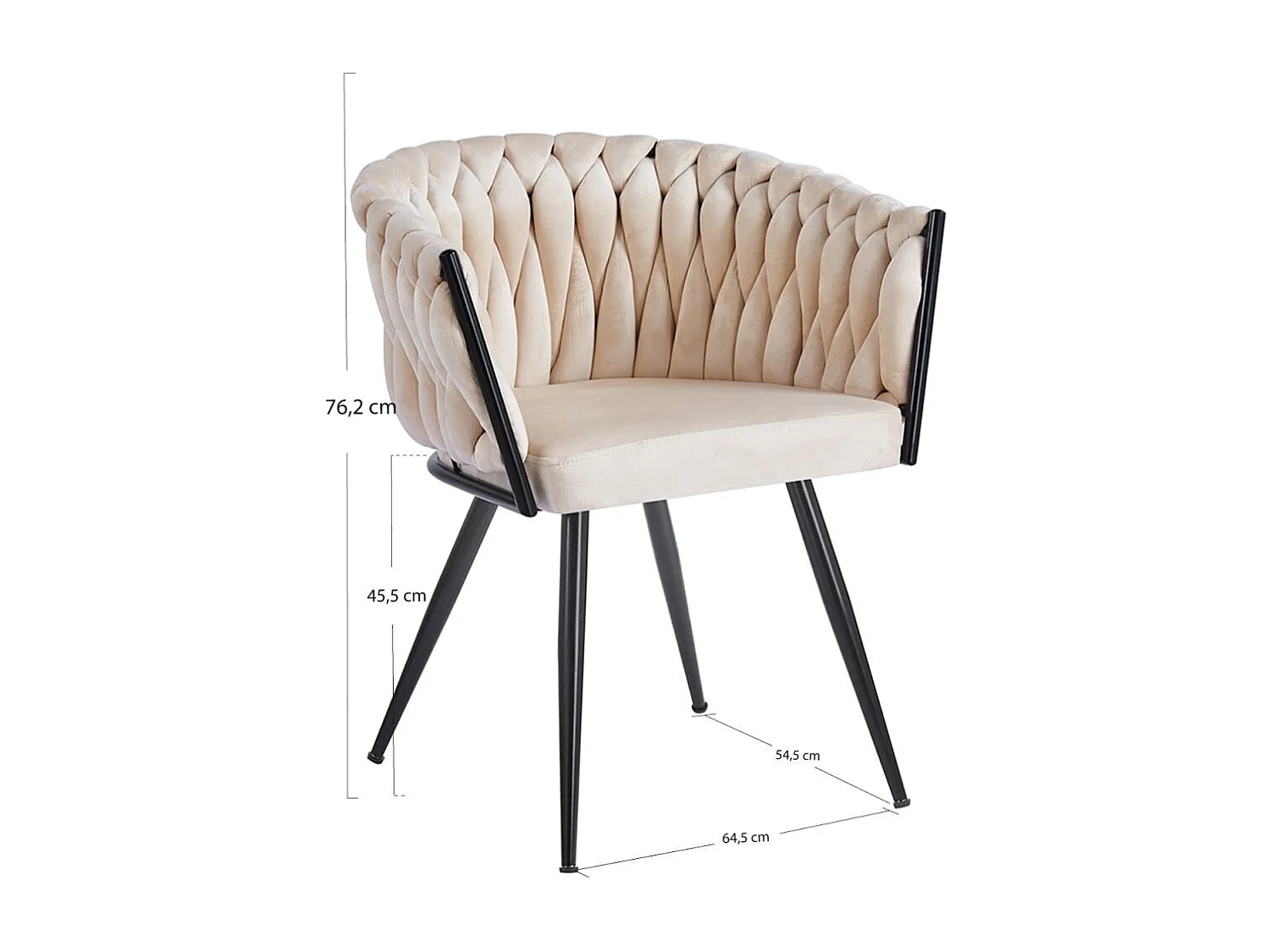 Sillas Comedor - Silla Widny Black Terciopelo - Beige