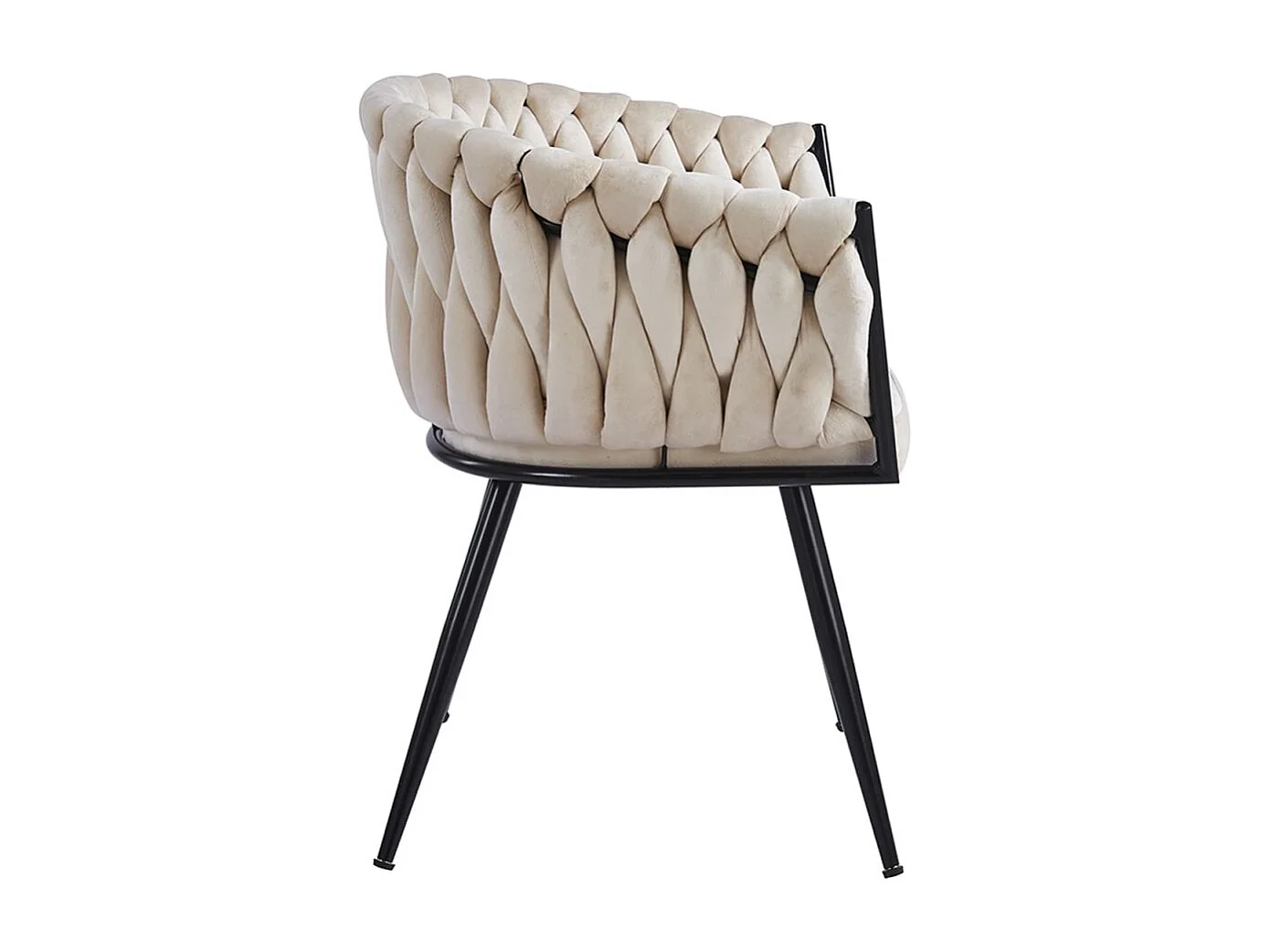 Sillas Comedor - Silla Widny Black Terciopelo - Beige