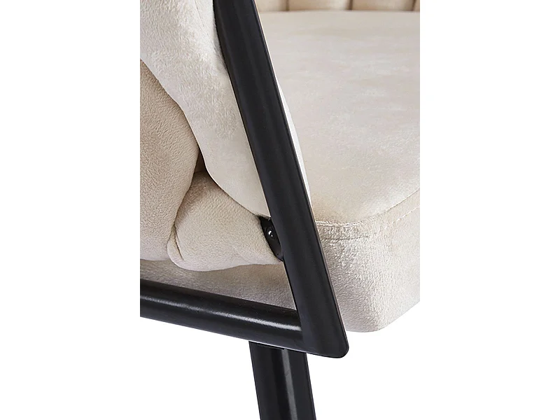 Sillas Comedor - Silla Widny Black Terciopelo - Beige