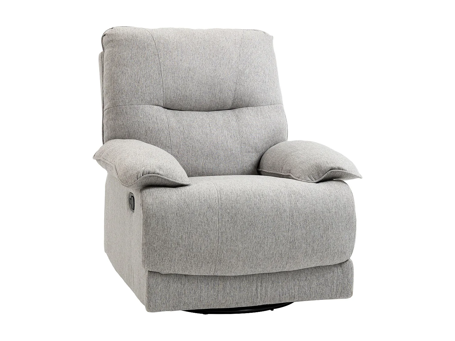 Fauteuil de relaxation grand confort pivotant 360° dossier inclinable repose-pied ajustable tissu gris clair