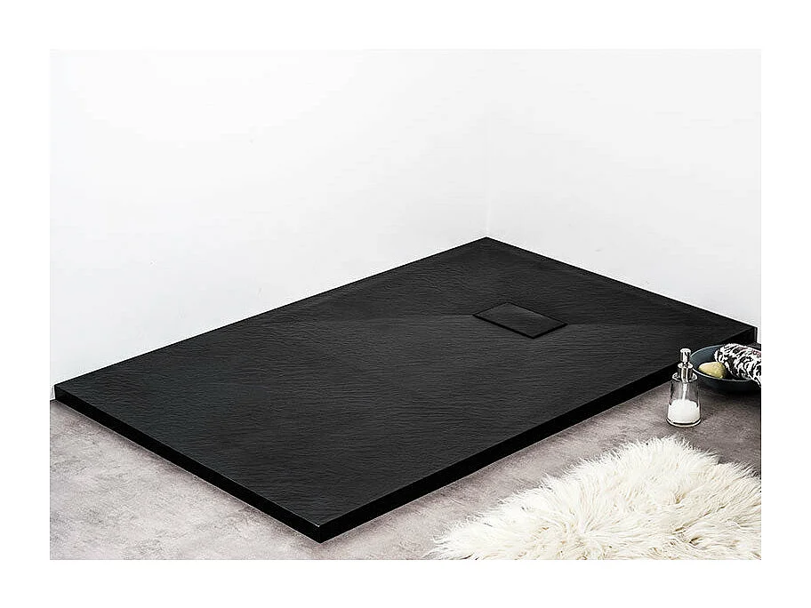 Piatto doccia ultrasottile 70 x 140 cm PIATTO in SoliCast® finitura ardesia nero