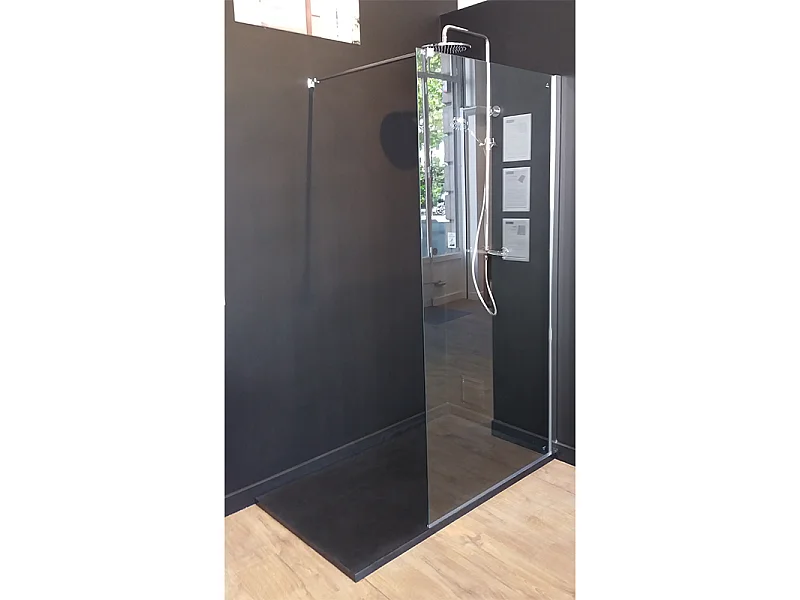 Piatto doccia ultrasottile 80x 130 cm nero PIATTO in SoliCast® finitura ardesia