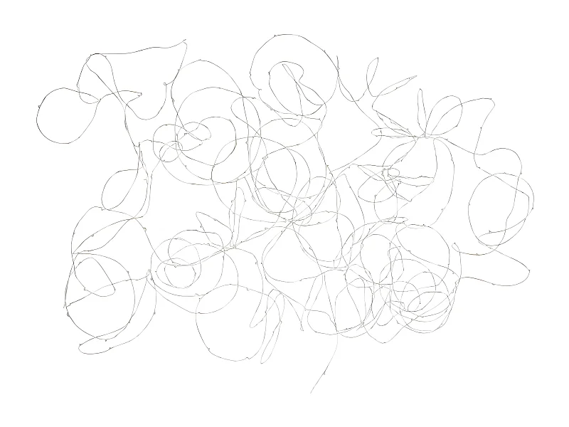 Guirnalda luminosa de hilo de plástico plateado 15x15x55cm