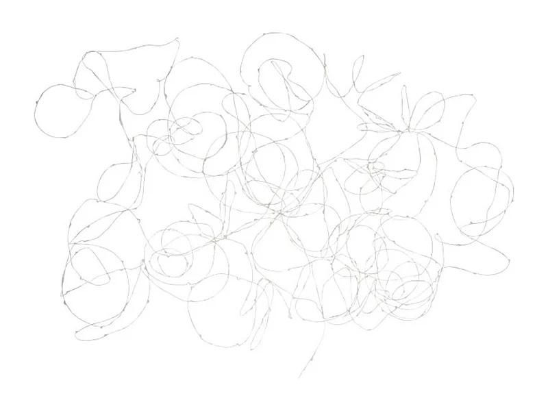 Guirnalda luminosa de hilo de plástico plateado 15x15x55cm