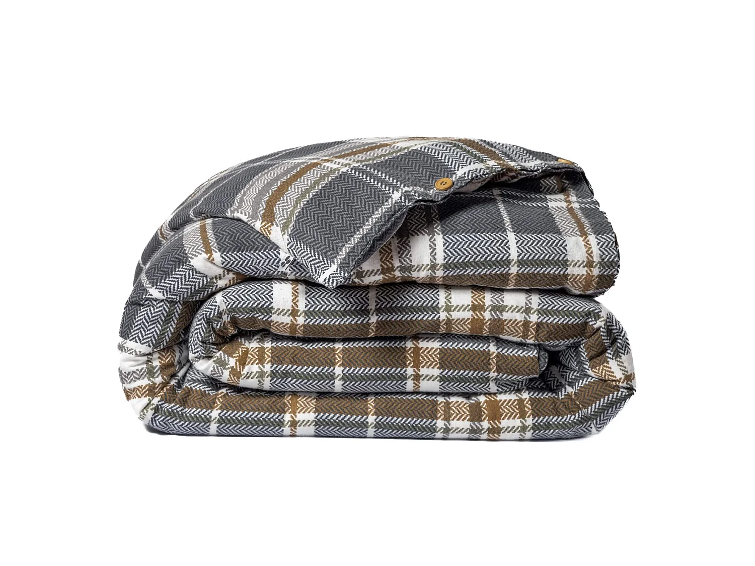 Housse de couette flanelle imprimé à carreaux 240x220 cm bleu