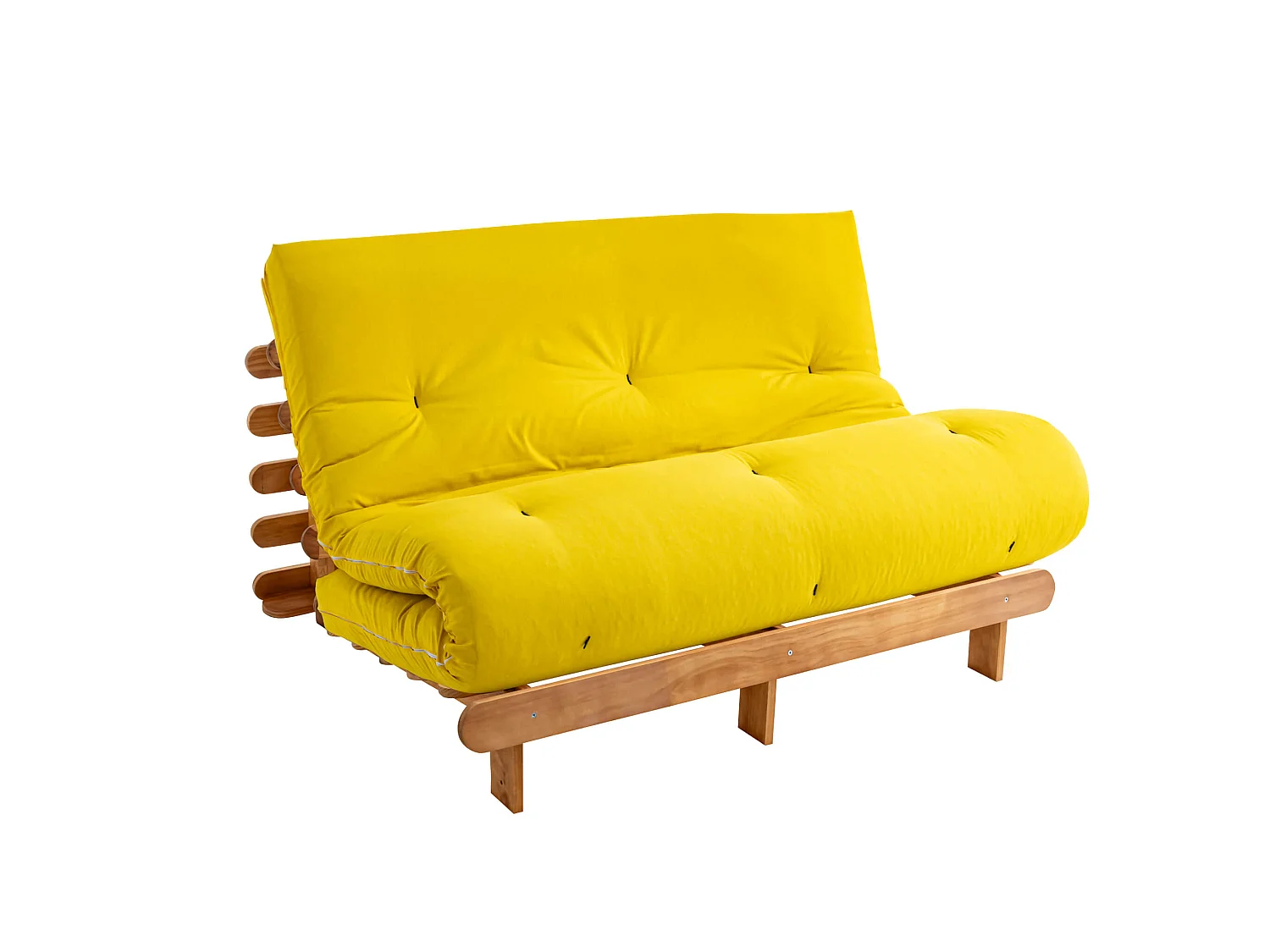 Matelas futon ocre en coton 140x190