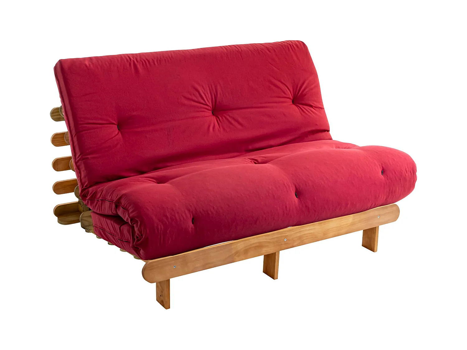 Matelas futon rouge en coton 140x200
