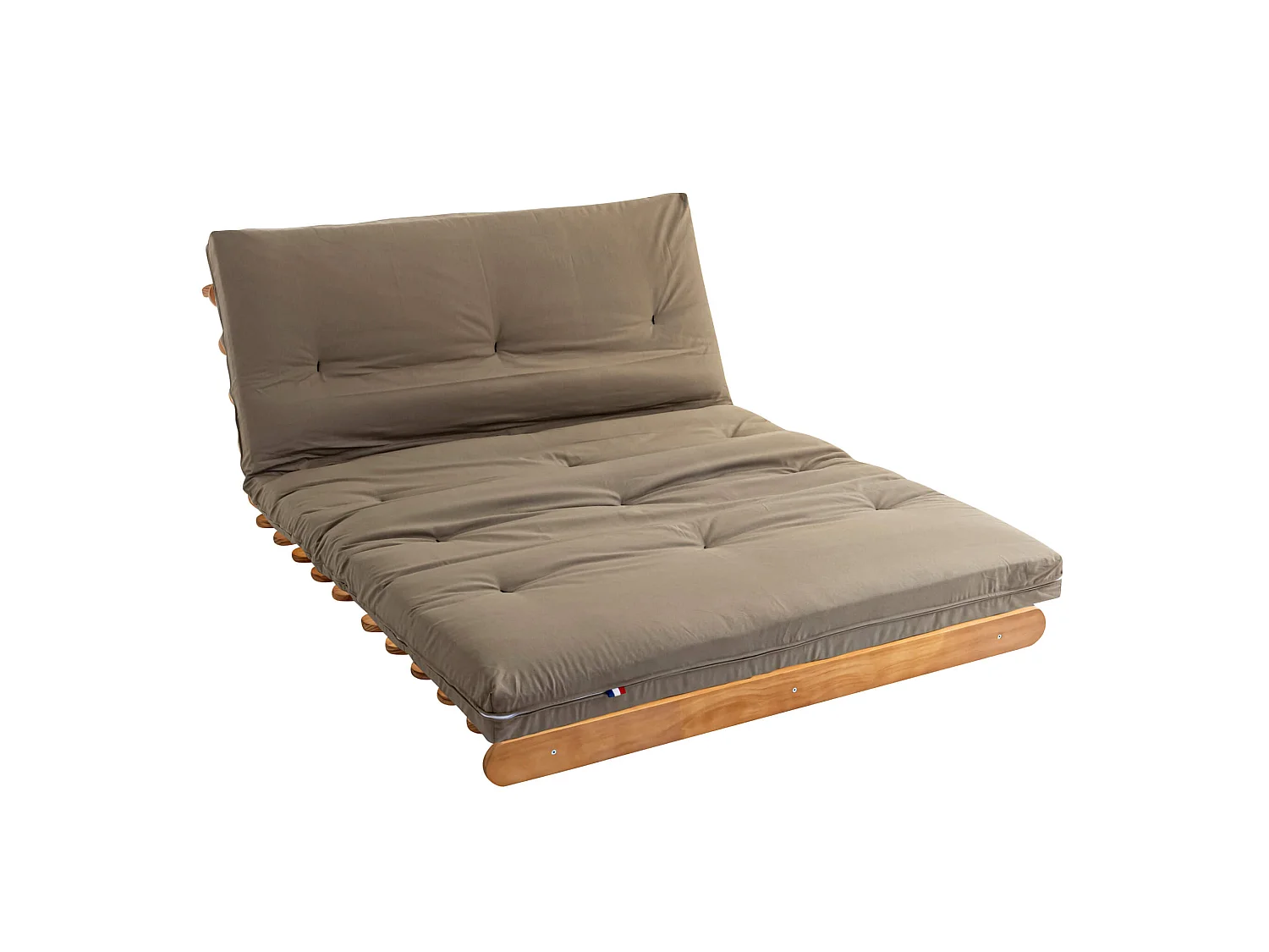 Matelas futon taupe en coton 140x200