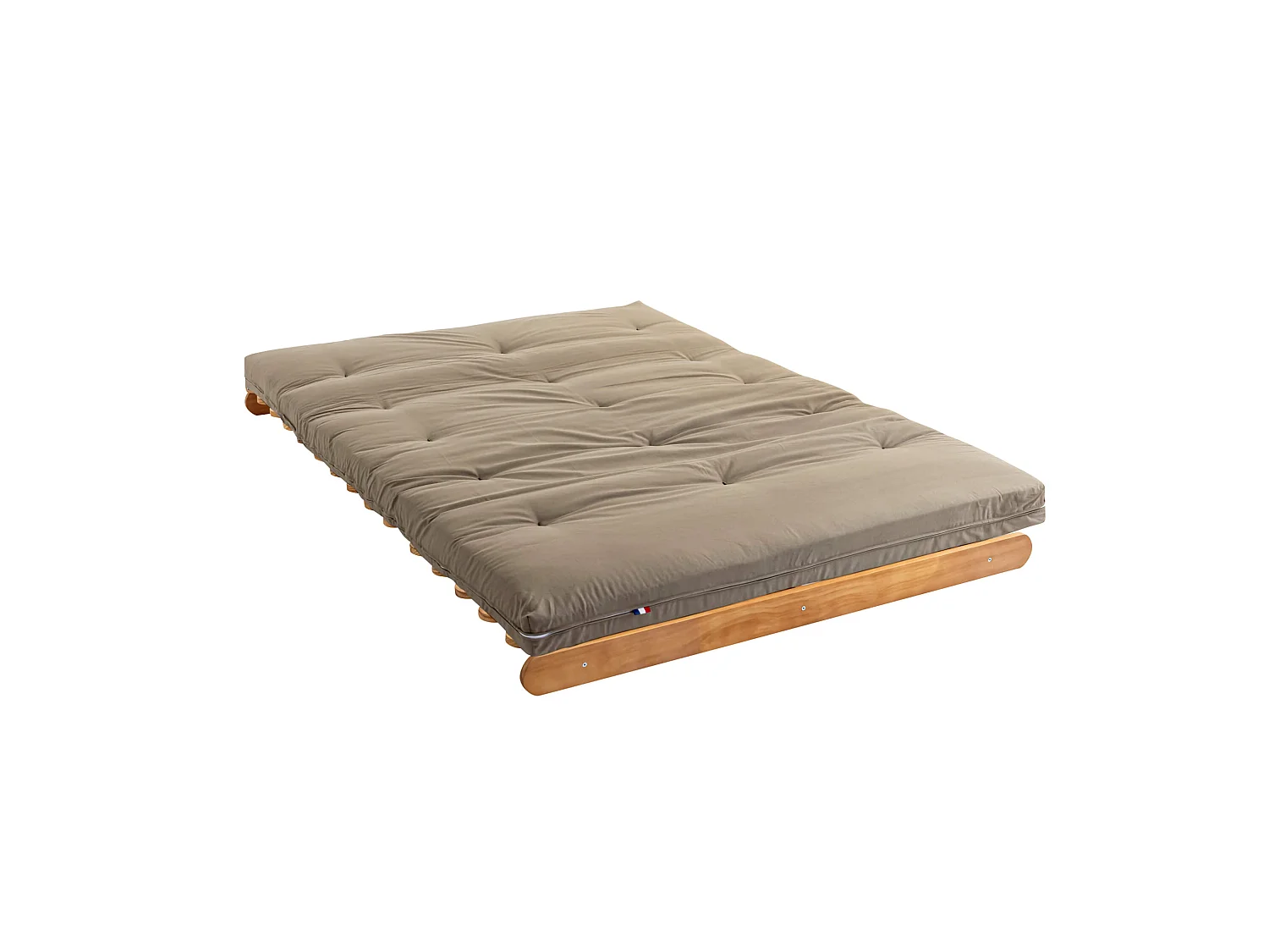 Matelas futon taupe en coton 140x200