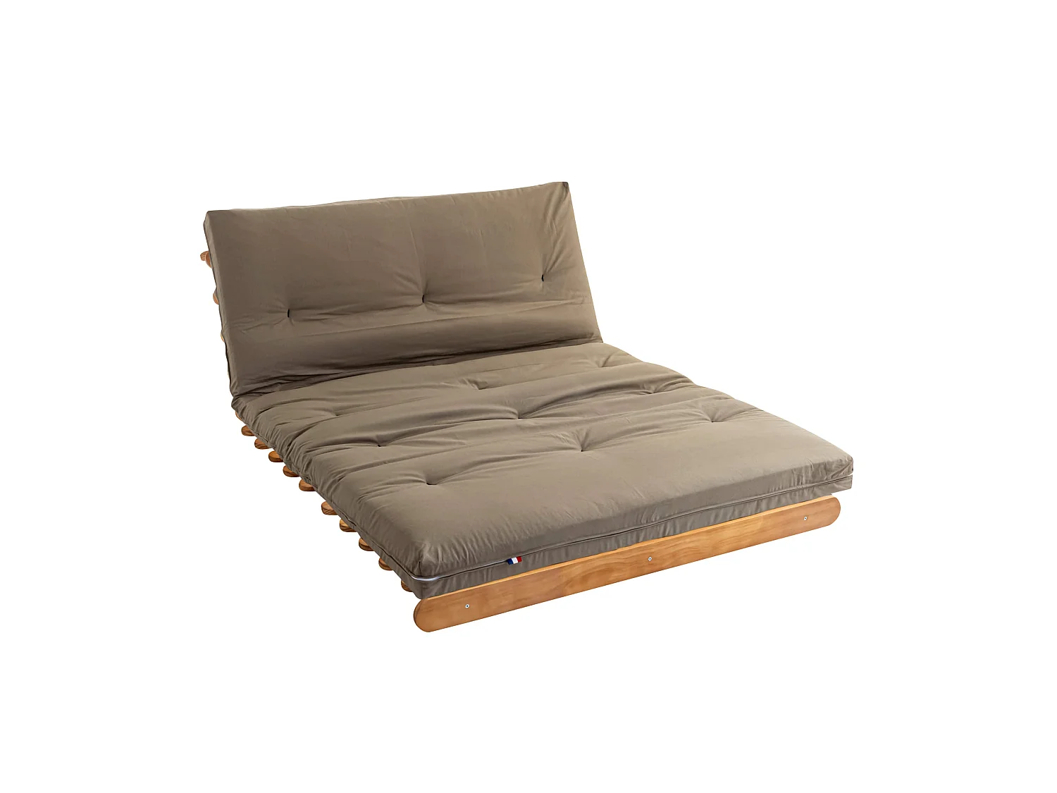 Matelas futon taupe en coton 140x200