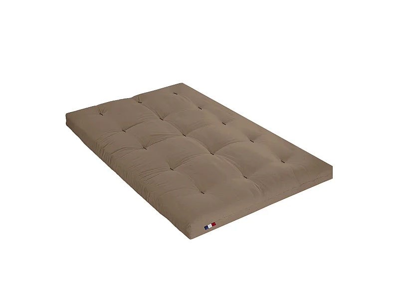 Matelas futon taupe en coton 160x200