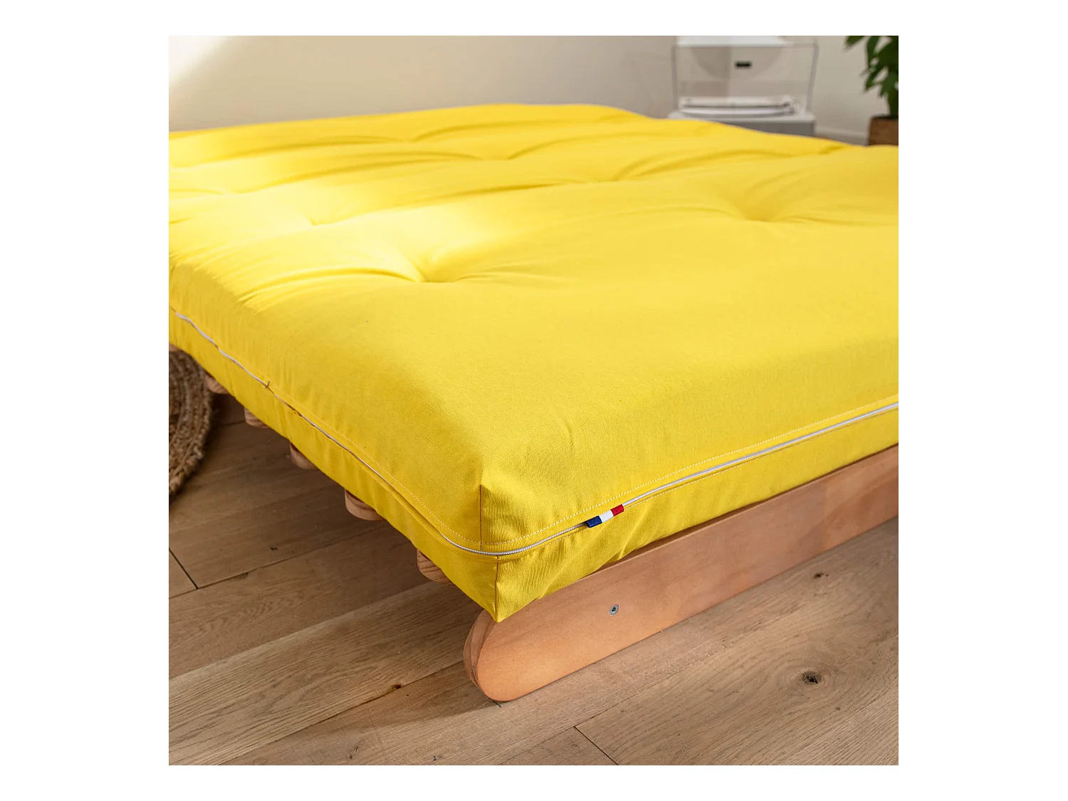 Matelas futon ocre en coton 140x200