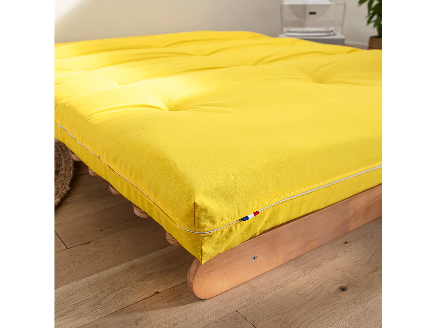 Matelas futon ocre en coton 140x200