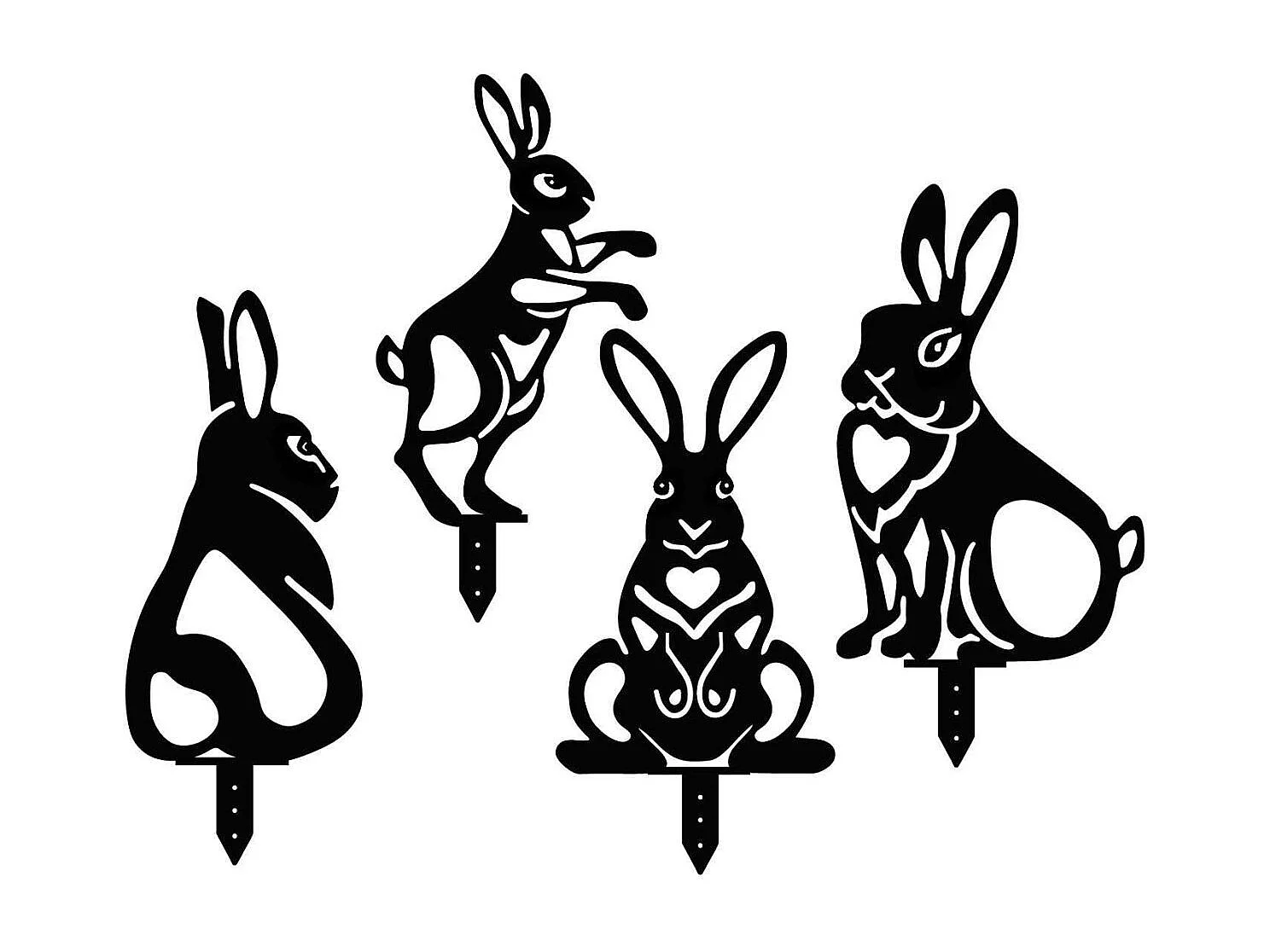 Animaux décoratifs en métal Garden Lapins