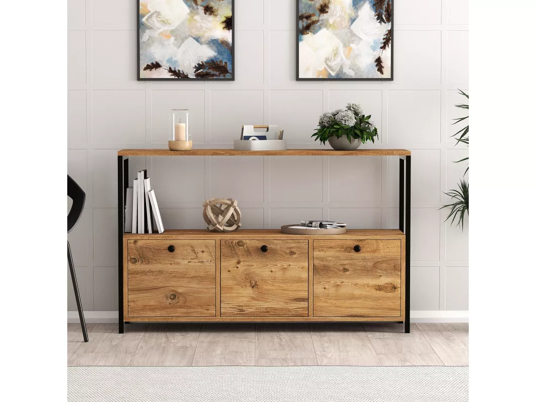 Kauf Unique Buffet 3 Türen, Nussbaum-Dekor, L120 cm - NERO