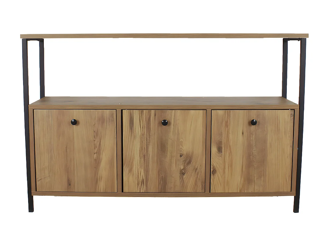 Buffet 3 deuren walnoot decor L120 cm - NERO