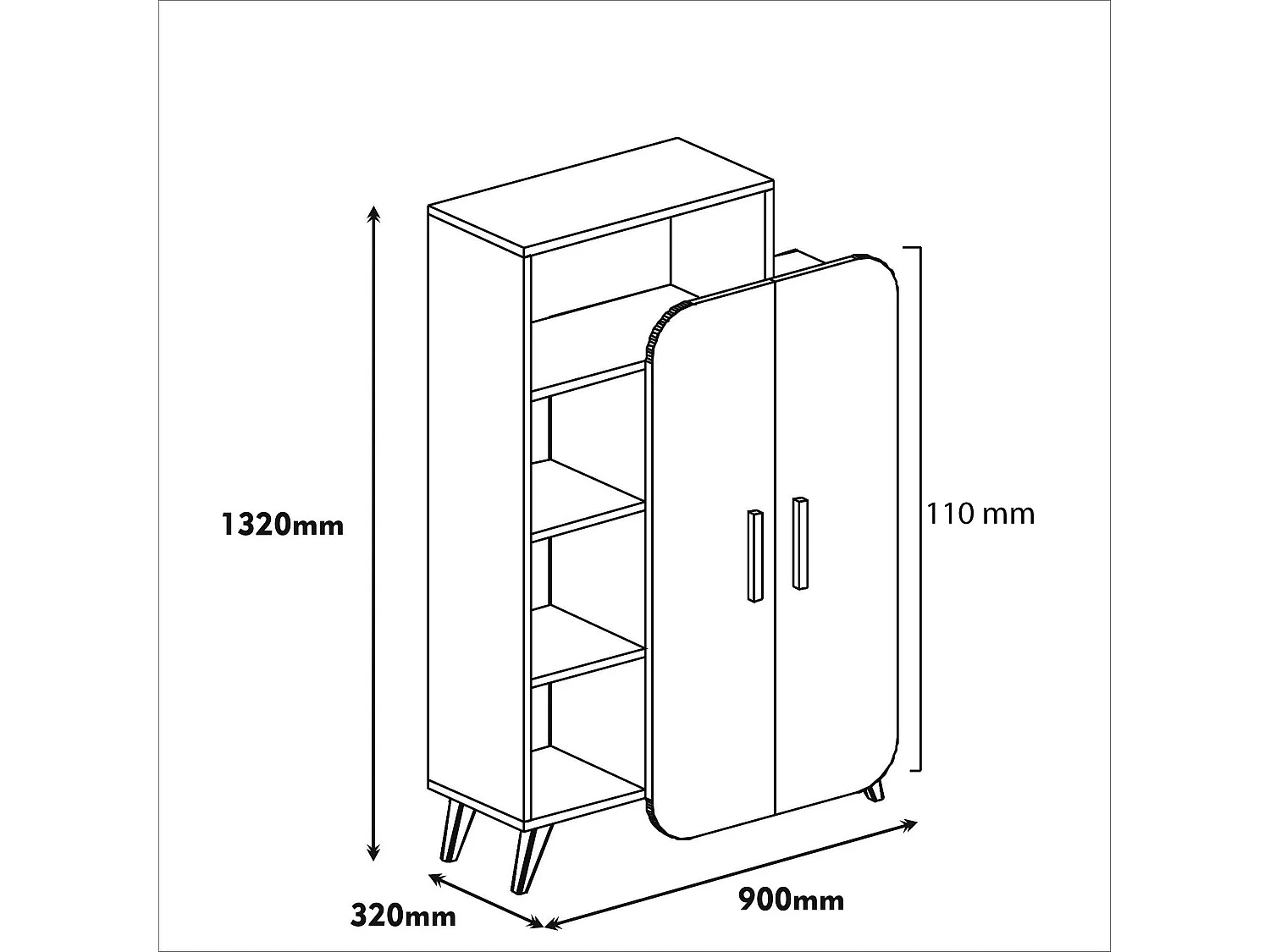 Estantería – 90 x 132 x 32 cm – Nogal y Amarillo – MDF
