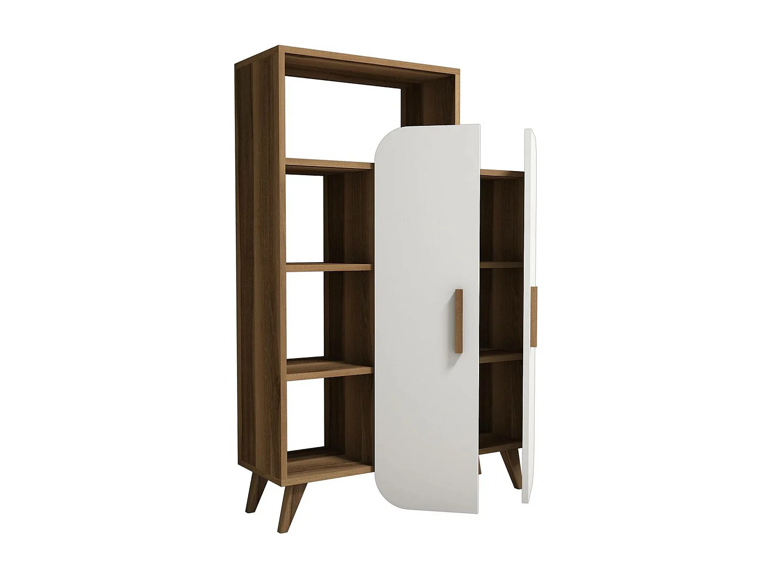 Estantería Kailua 186, Con puertas, Aglomerado laminado, Número de puertas: 2.00, 132cm