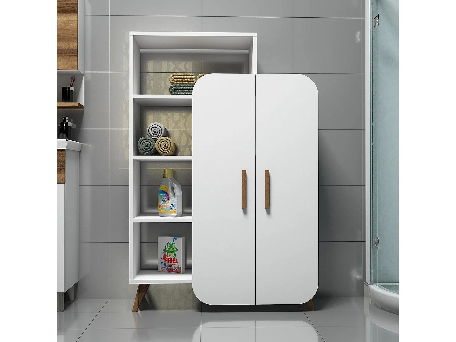 Bibliothèque 2 portes Carlier Bois Blanc