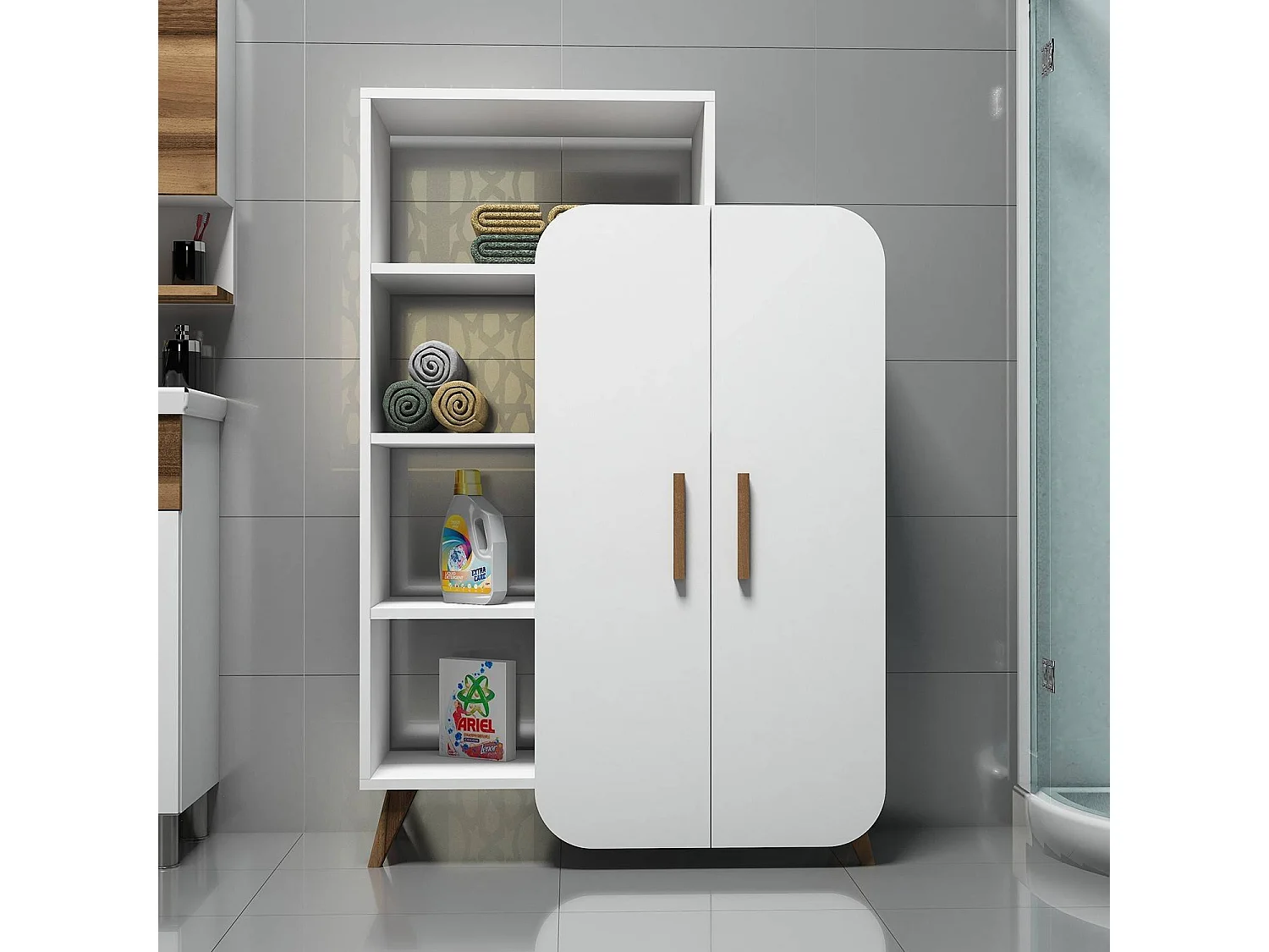 Bibliothèque 2 portes Carlier Bois Blanc