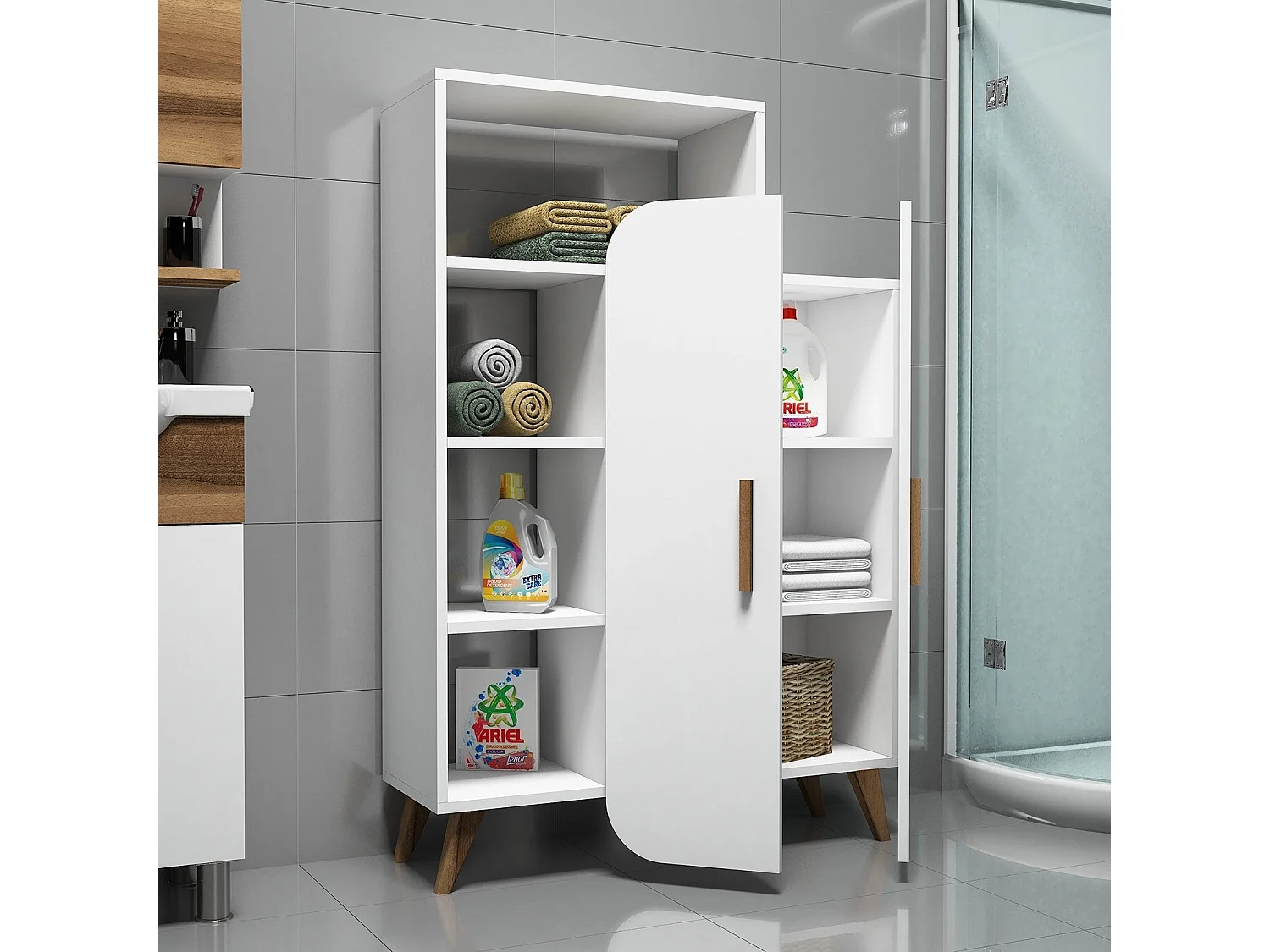 Bibliothèque 2 portes Carlier Bois Blanc