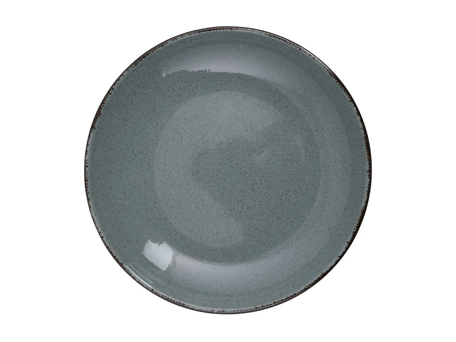Service de table 24 pièces Ameil Porcelaine tacheté Bleu et Marron