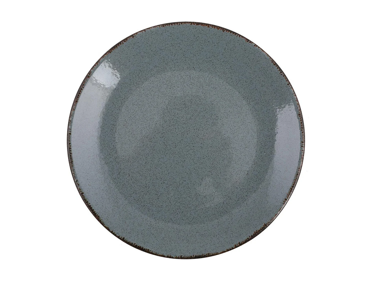 Service de table 24 pièces Ameil Porcelaine tacheté Bleu et Marron