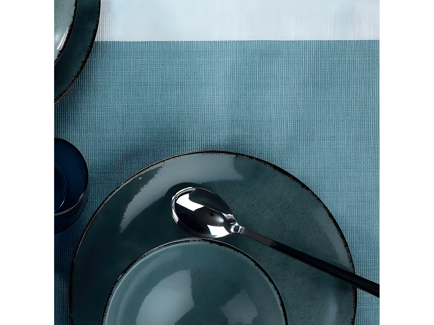 Service de table 24 pièces Ameil Porcelaine tacheté Bleu et Marron