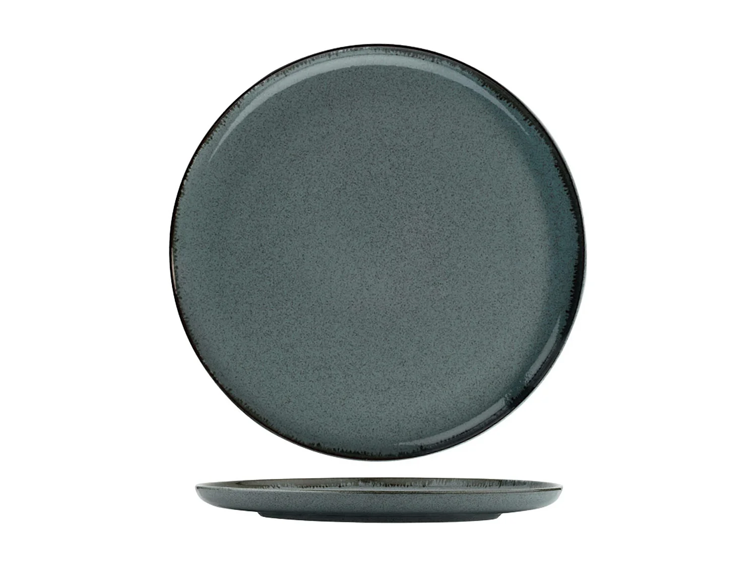 Service de table 24 pièces Ammeli 100% Porcelaine tacheté Bleu et Marron