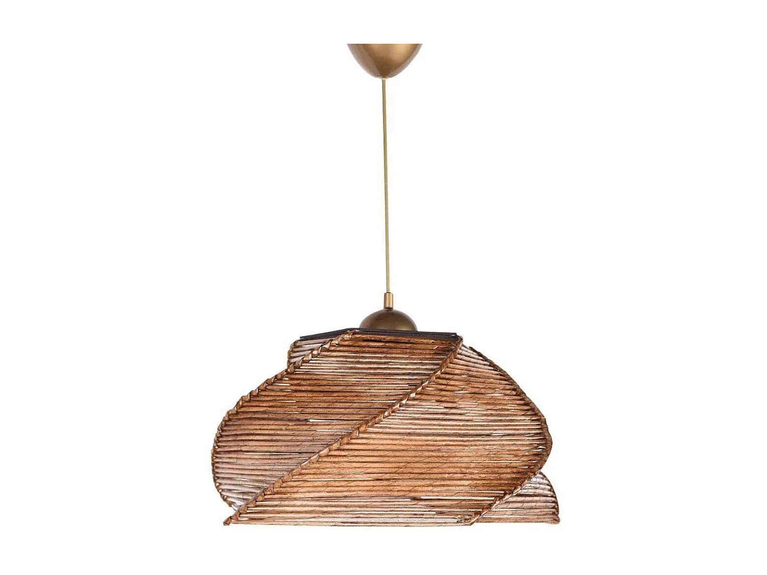 Holz-Hängeleuchte mit Bambusschirm Pentagone