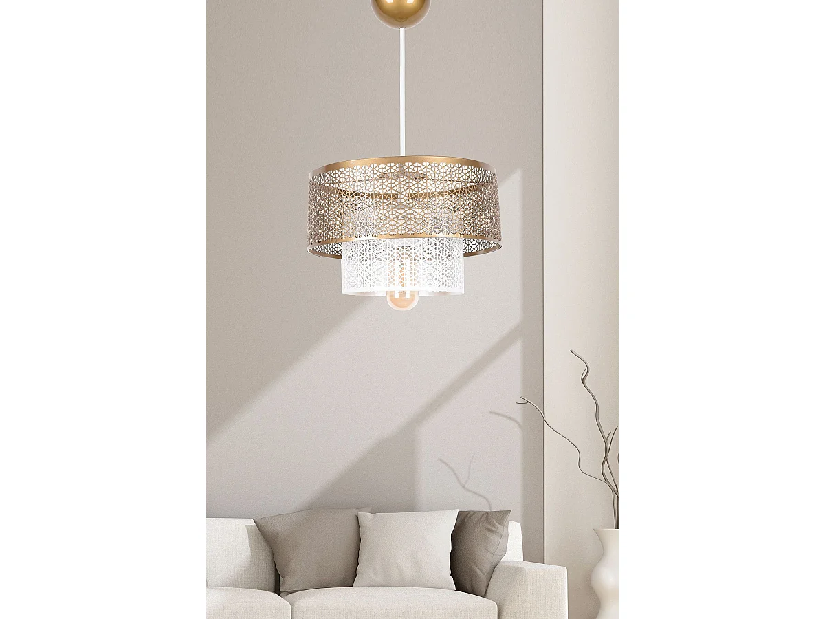 Suspension Glatini D26,5cm Métal Blanc et Or