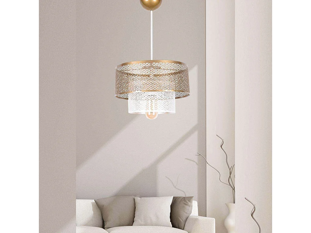 Suspension Glatini D26,5cm Métal Blanc et Or