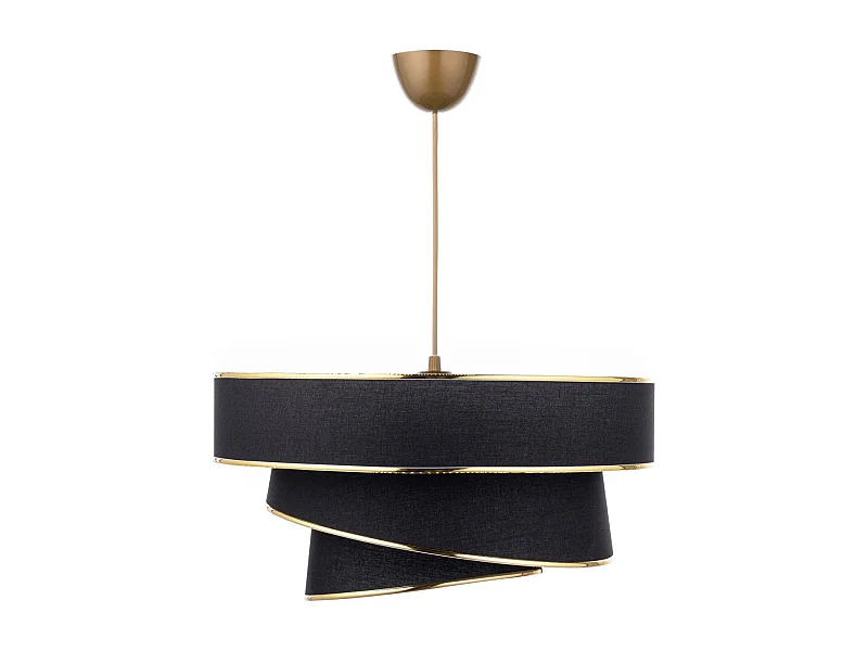 Suspension 3 cylindres design oblique Inconditus Ø40cm Noir et Or