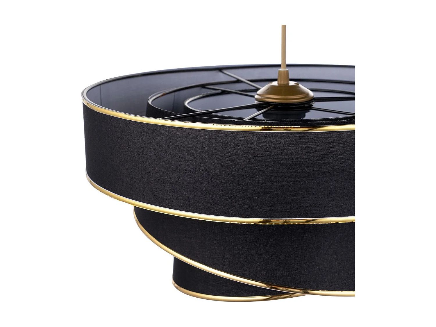 Suspension 3 cylindres design oblique Inconditus Ø40cm Noir et Or