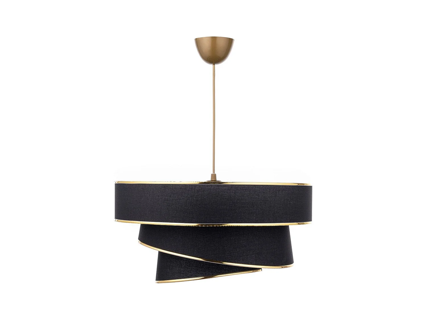Suspension 3 cylindres design oblique Inconditus Ø40cm Noir et Or