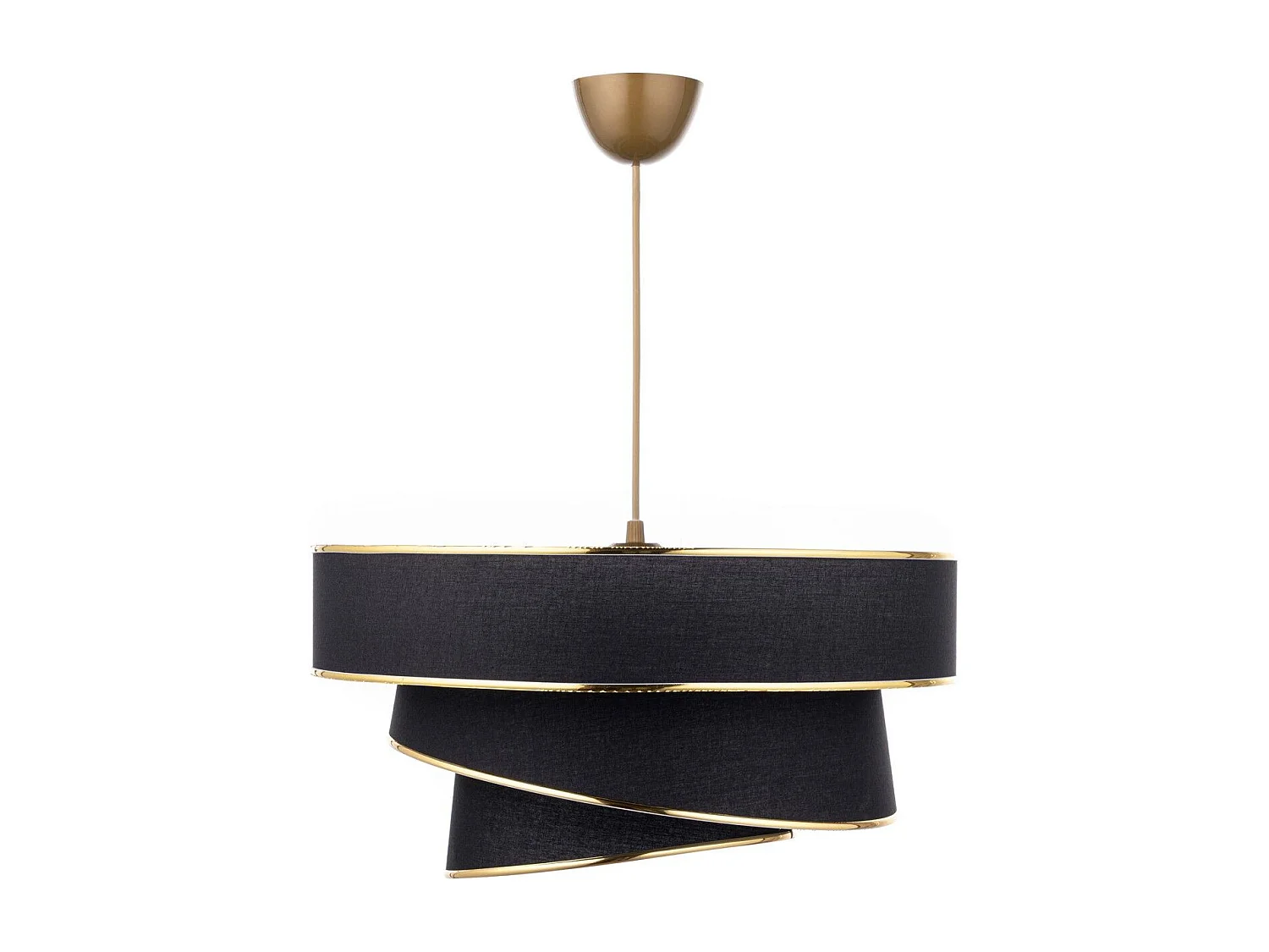 Suspension 3 cylindres design oblique Inconditus Ø40cm Noir et Or